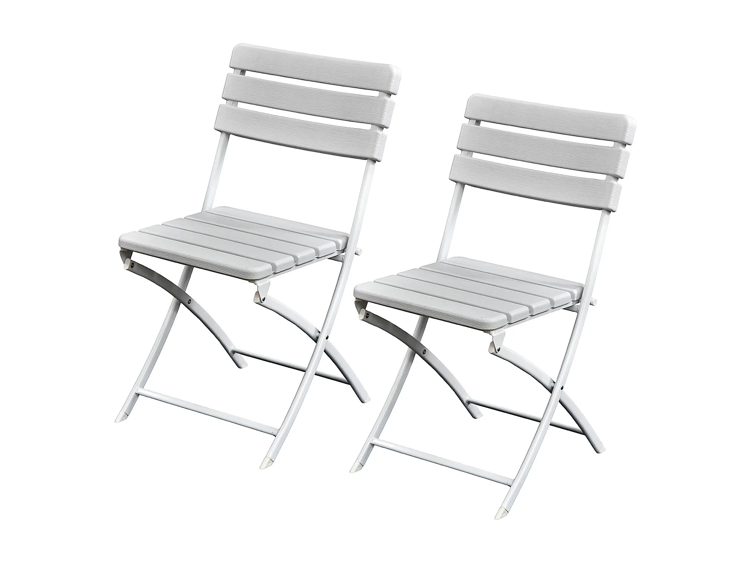 Lot de 2 chaises de balcon aspect bois pliables