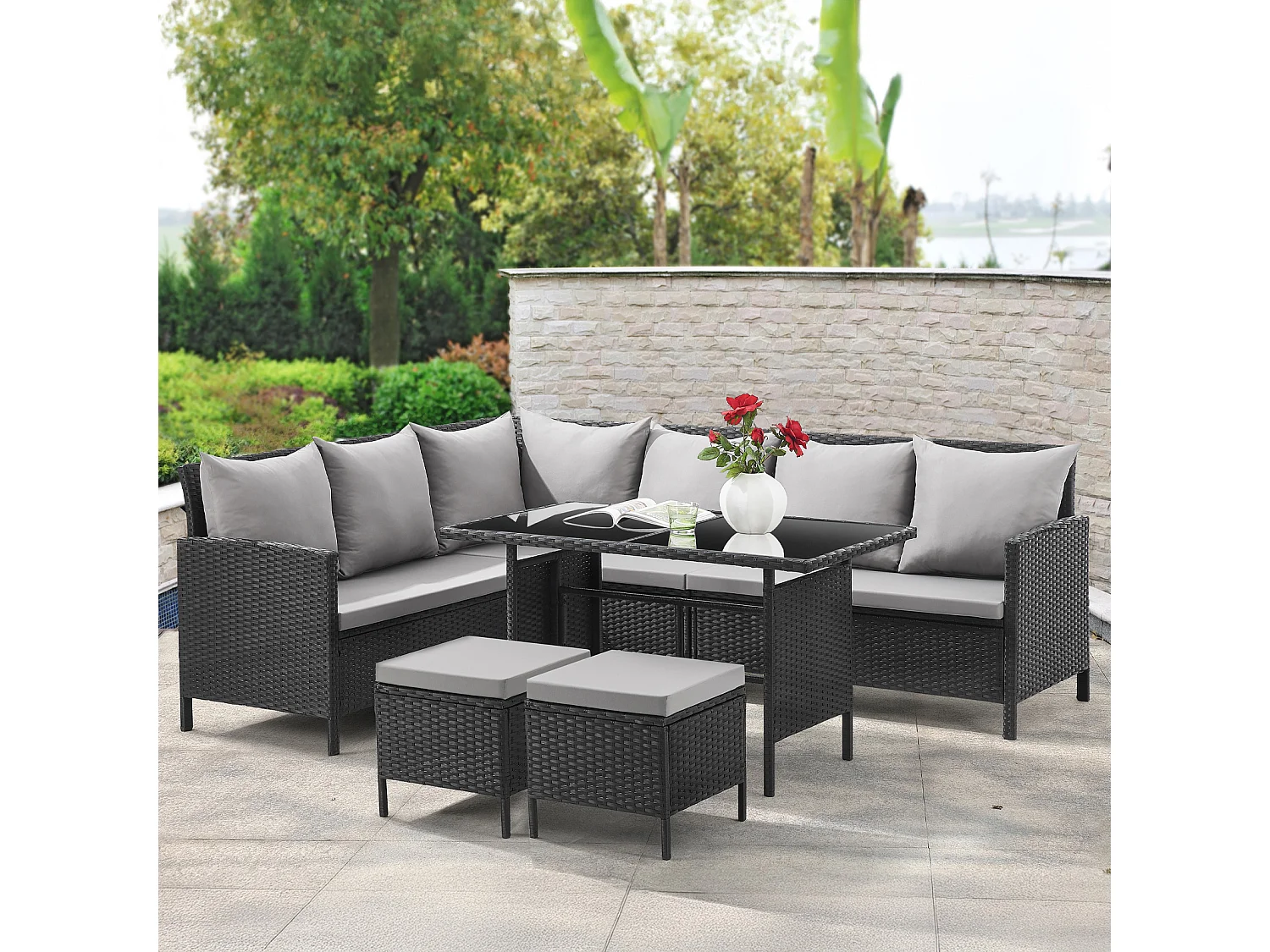 Ensemble de meubles de jardin en poly rotin