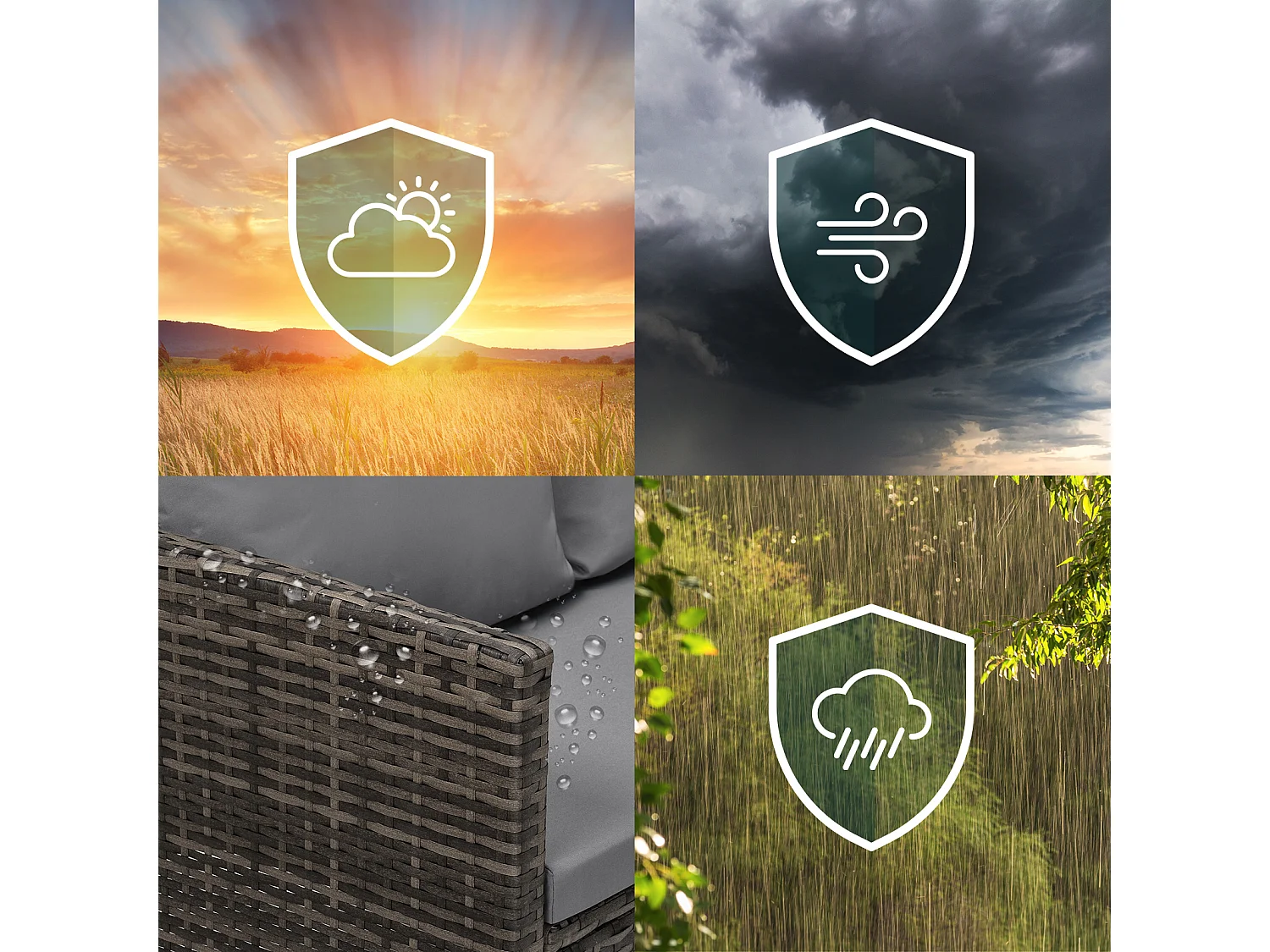 Ensemble de meubles de jardin en poly rotin