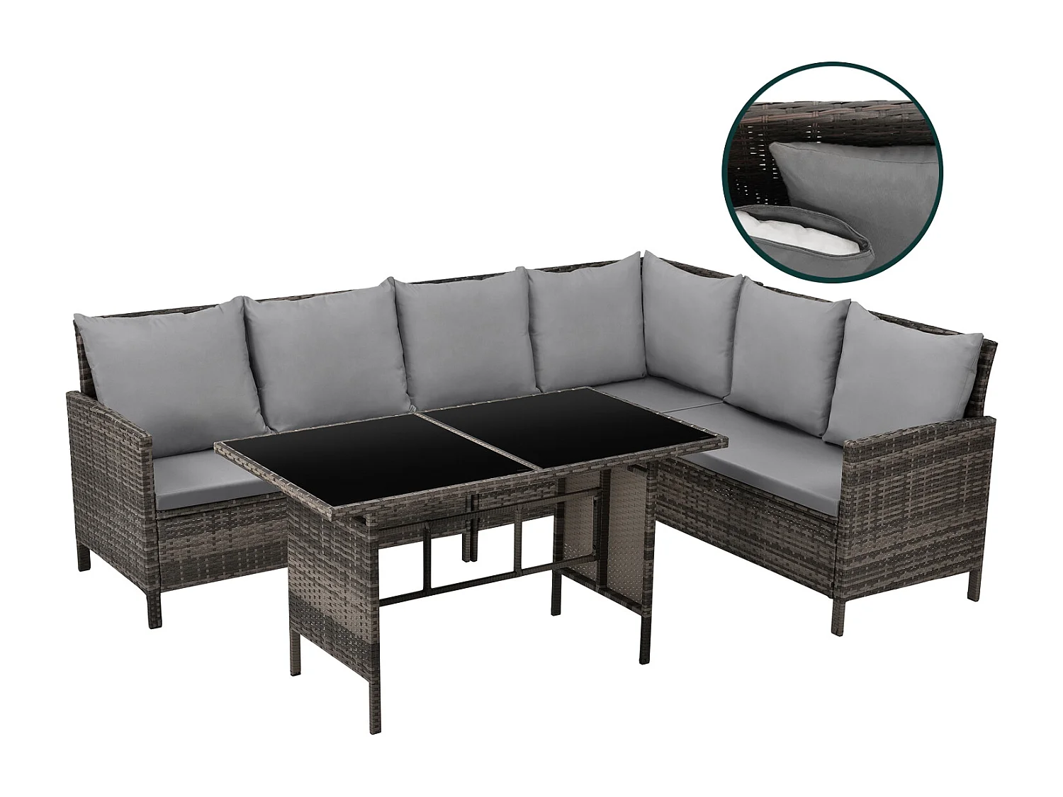 Ensemble de meubles de jardin en poly rotin