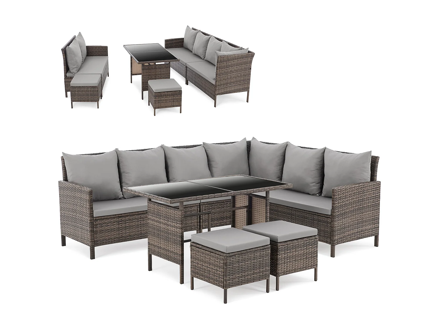 Ensemble de meubles de jardin en poly rotin