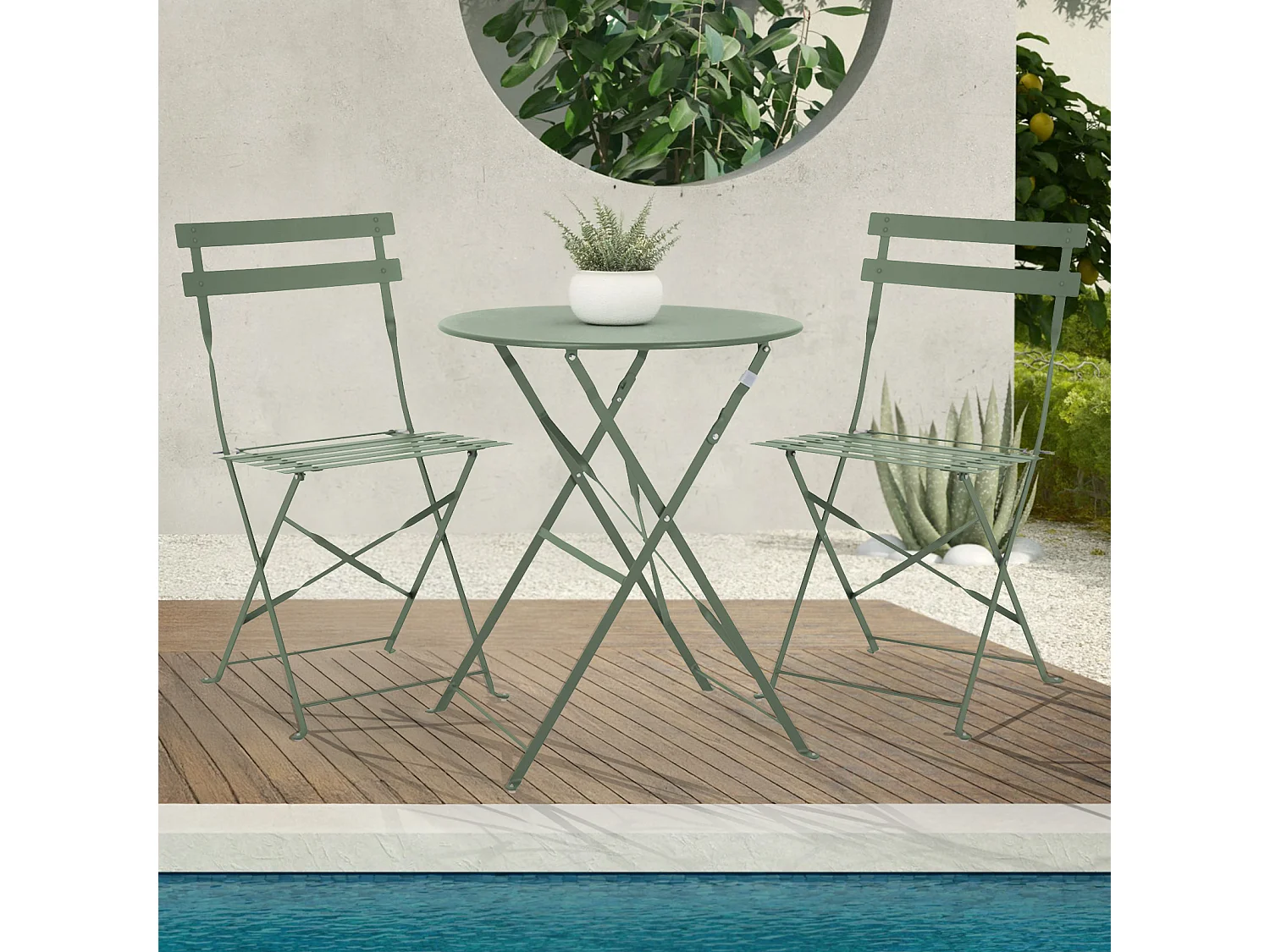 Meubles de balcon Chaise Table Métal pliants