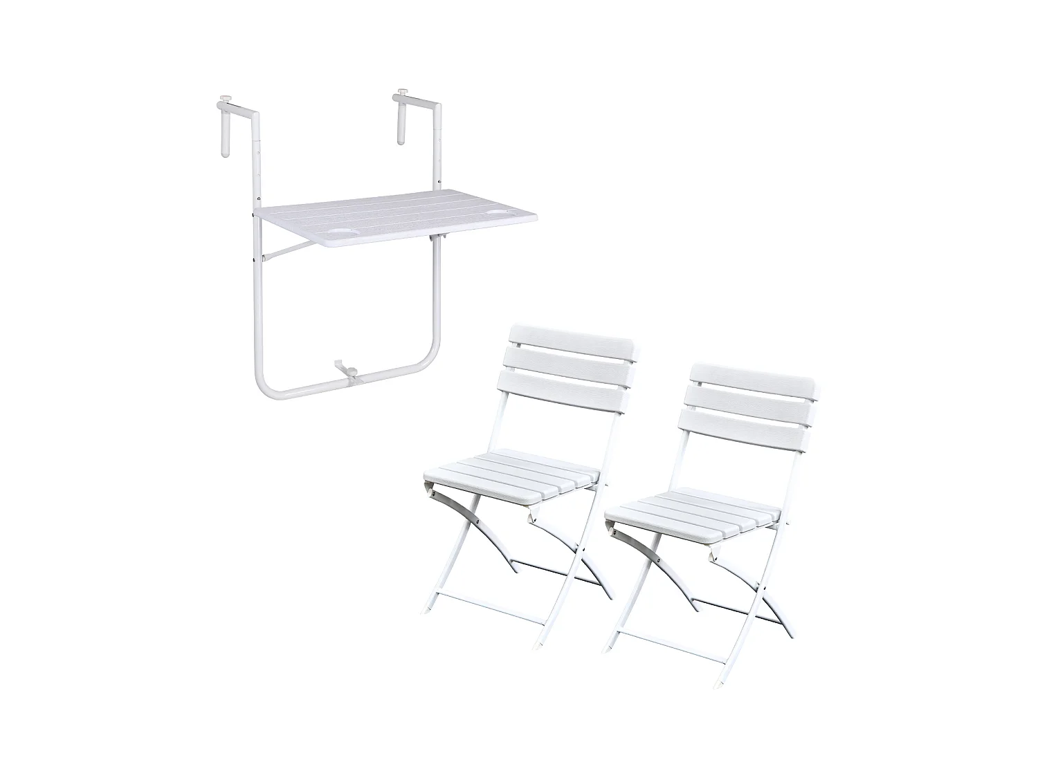 Meuble de balcon 3 pièces pliable 1 table 2 chaises