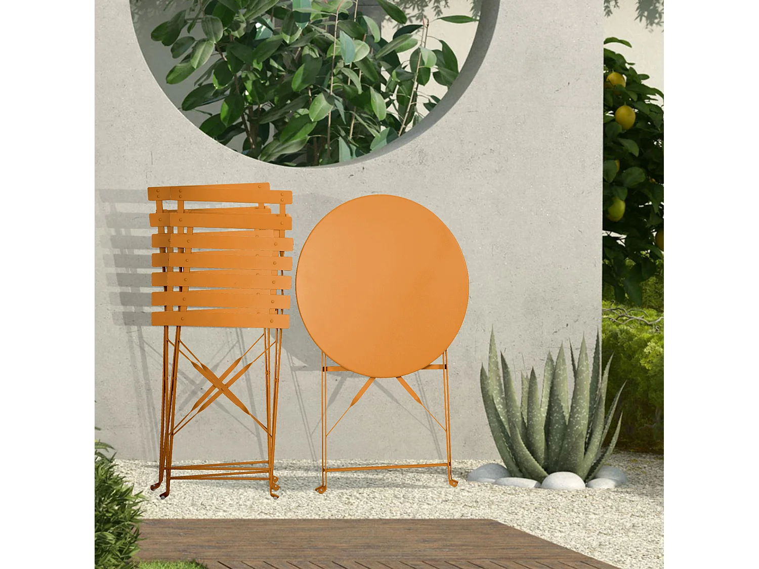 Meubles de balcon Chaise Table Métal pliants