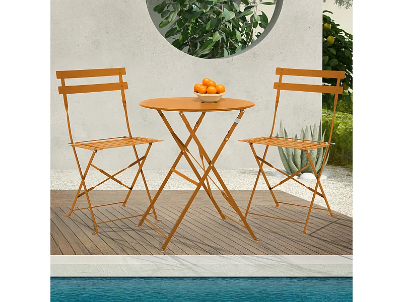 Meubles de balcon Chaise Table Métal pliants