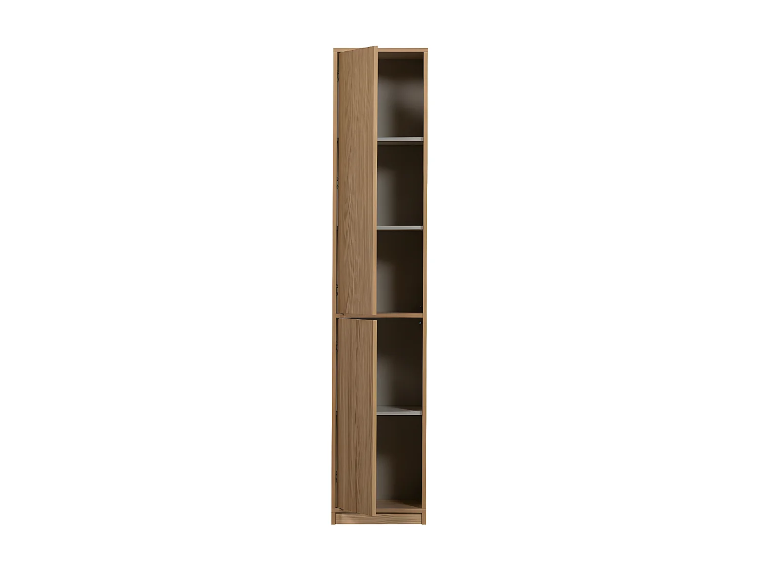 Modulair - Colonne de rangement 2 portes en bois H199cm - Bois clair