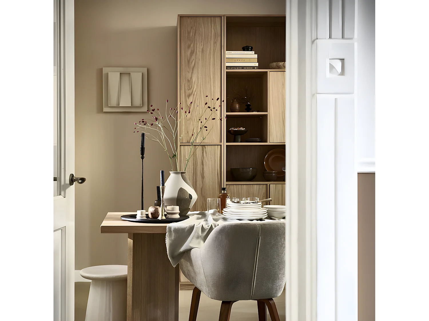 Modulair - Bibliothèque 3 portes en bois H199cm - Bois clair