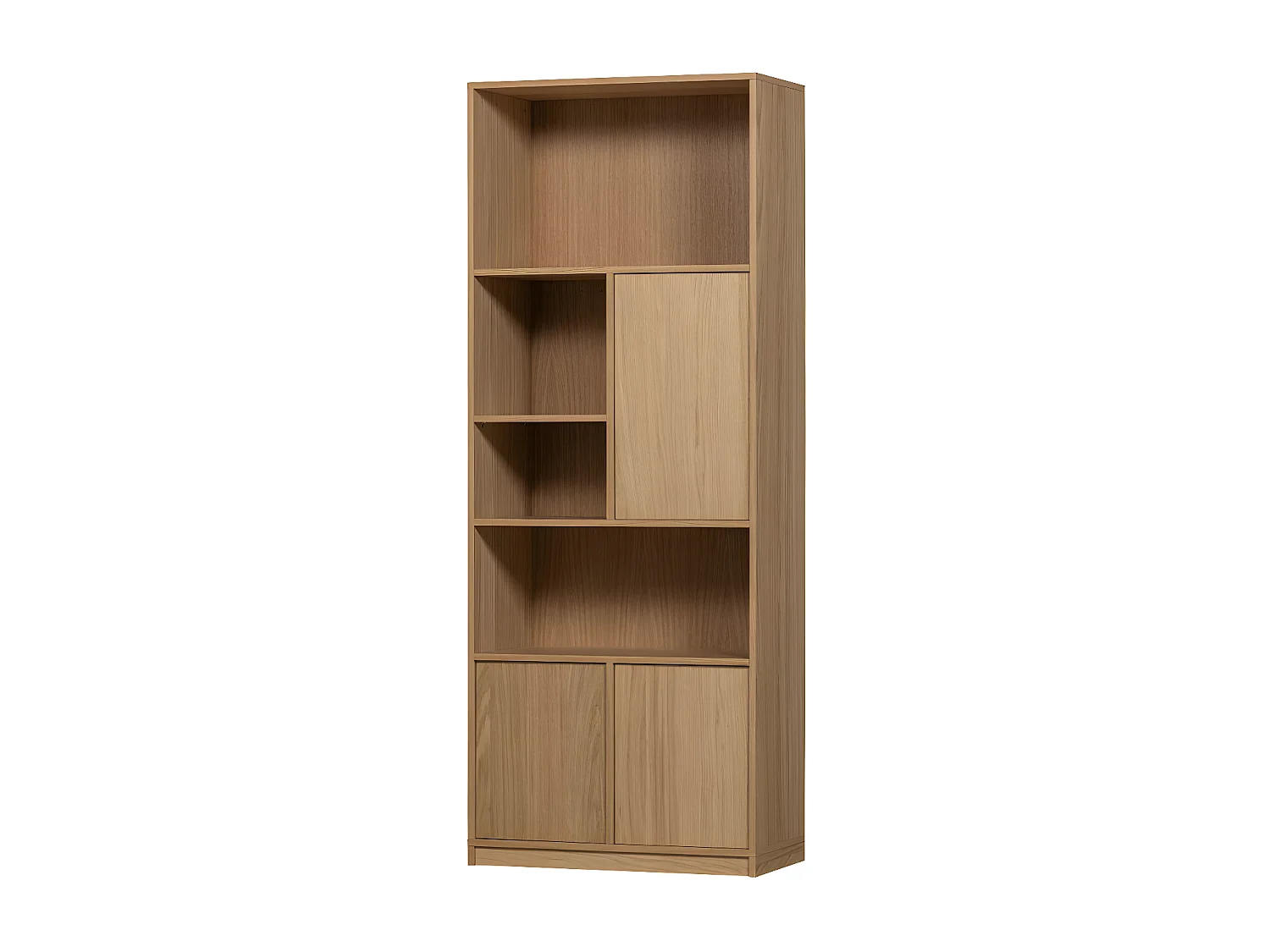 Modulair - Bibliothèque 3 portes en bois H199cm - Bois clair