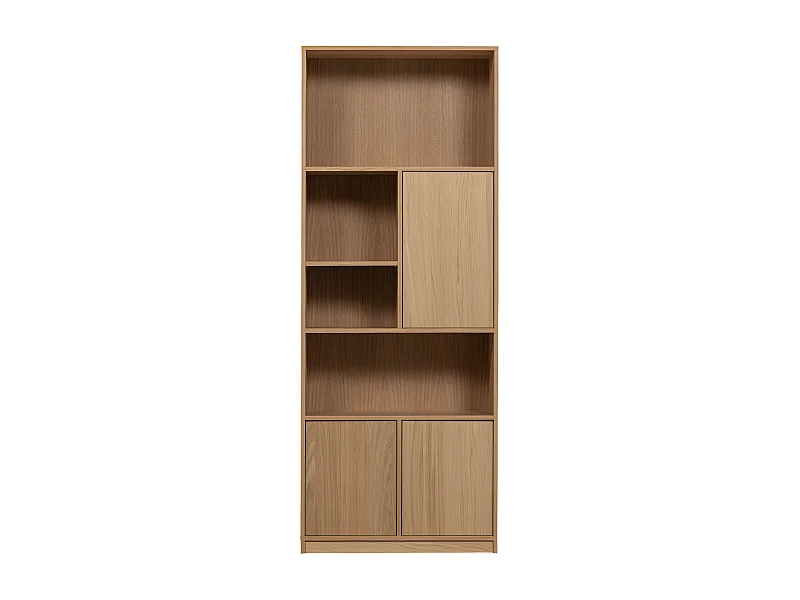 Modulair - Bibliothèque 3 portes en bois H199cm - Bois clair