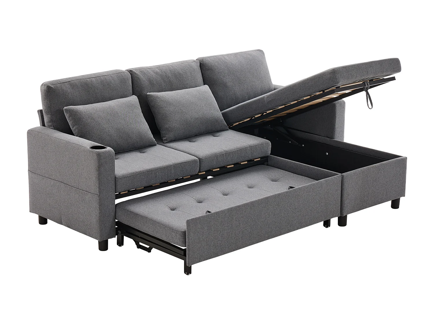 Divano letto con funzione letto e contenitore, Divano a L, Mobili imbottiti dal design moderno, Divani e poltrone