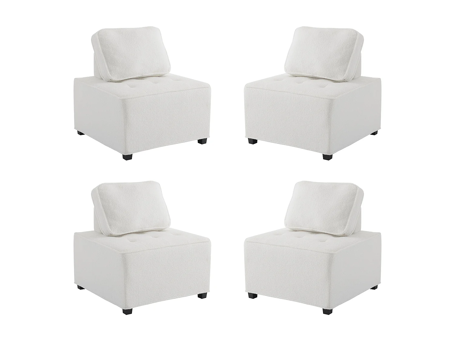 Divano singolo a 4 posti, divano componibile da soggiorno, poltrona leisure, poltrona senza braccioli, divano componibile, divano patchwork