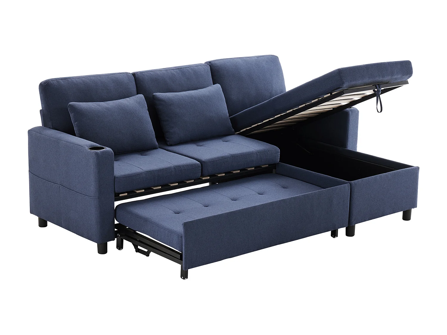 Canapé-lit avec fonction de couchage, Canapé en L, Meubles rembourrés au design moderne, Canapés et causeuses avec espace de rangement