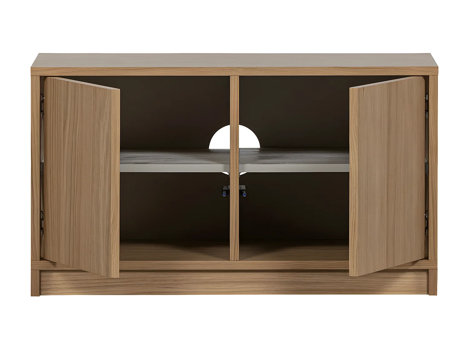 Modulair - Meuble TV 2 portes en bois L77cm - Bois clair