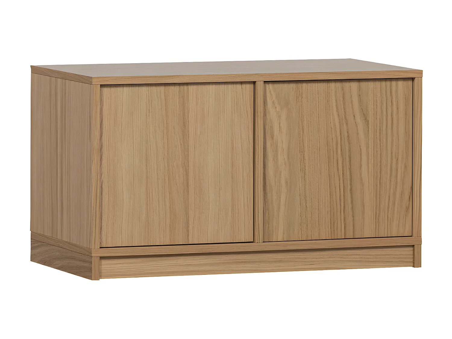 Modulair - Meuble TV 2 portes en bois L77cm - Bois clair