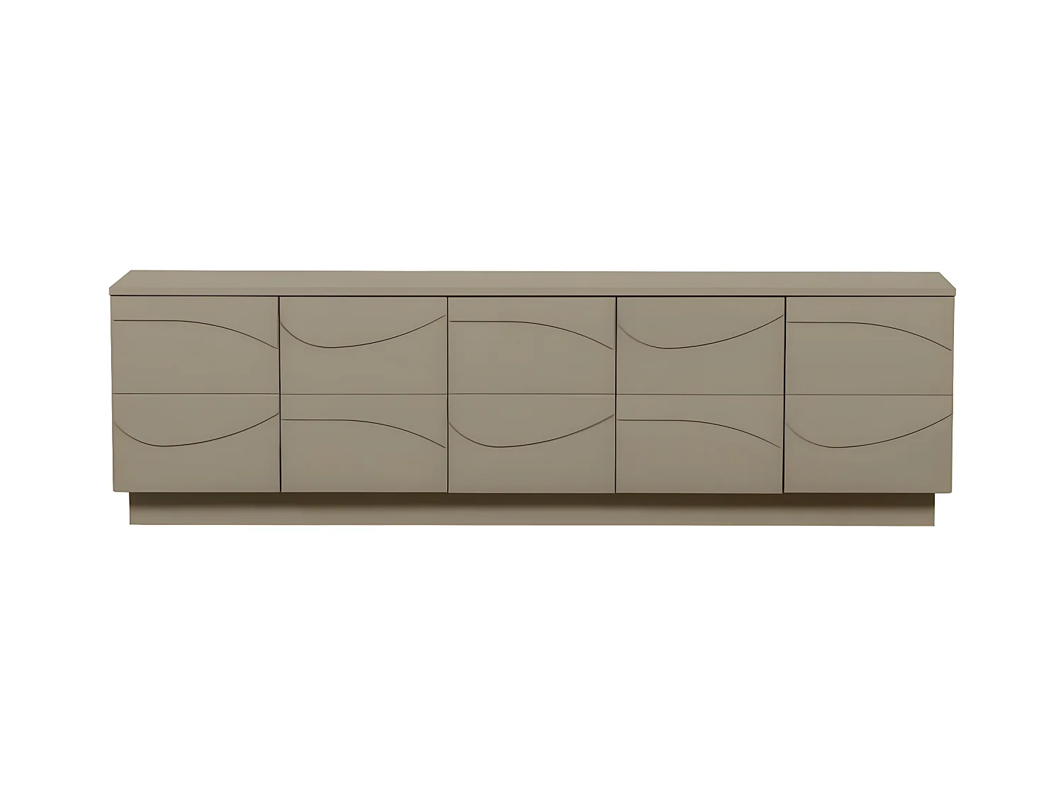 Teo - Meuble TV 5 portes en bois L180cm - Marron