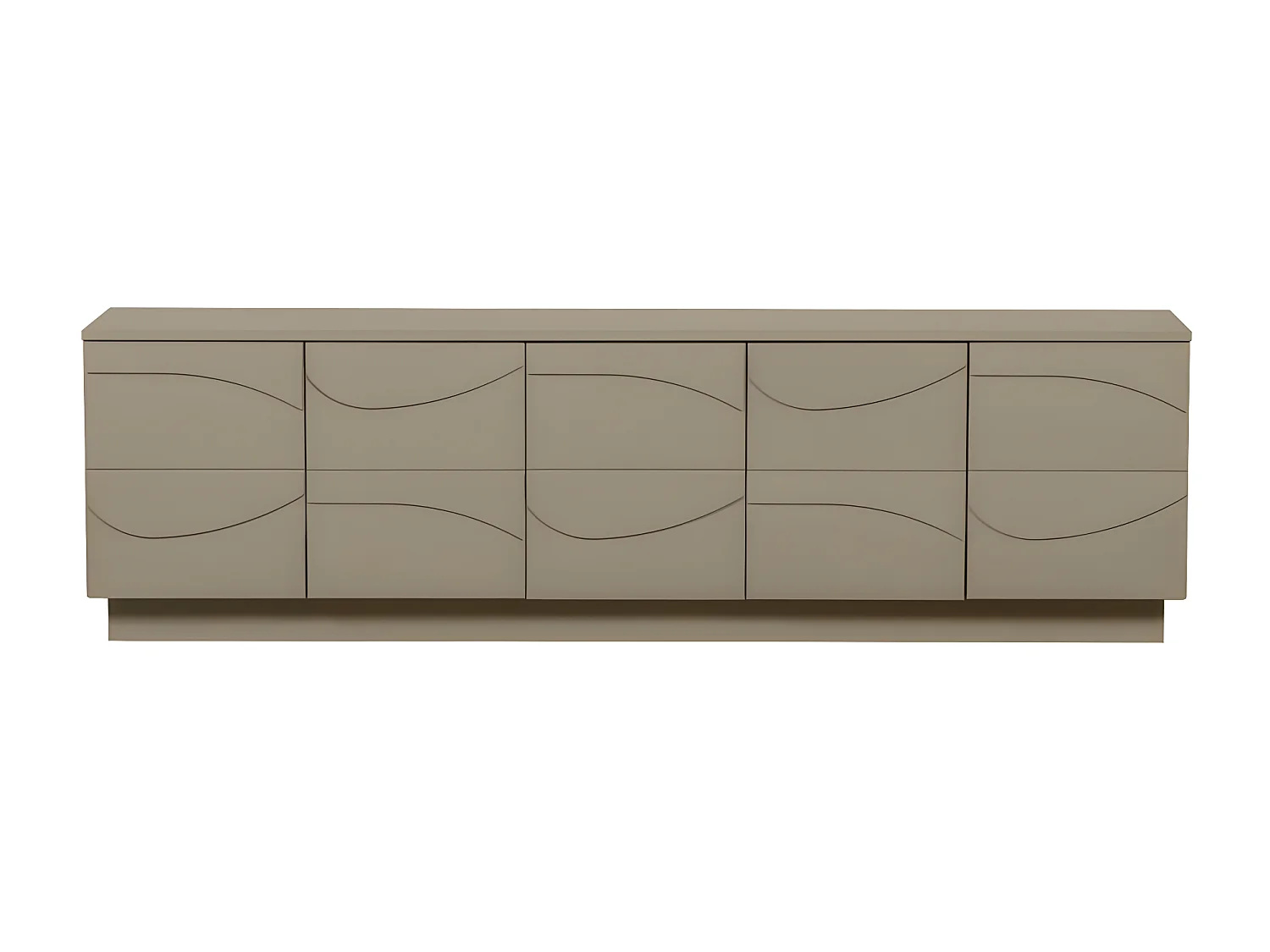 Teo - Meuble TV 5 portes en bois L180cm - Marron