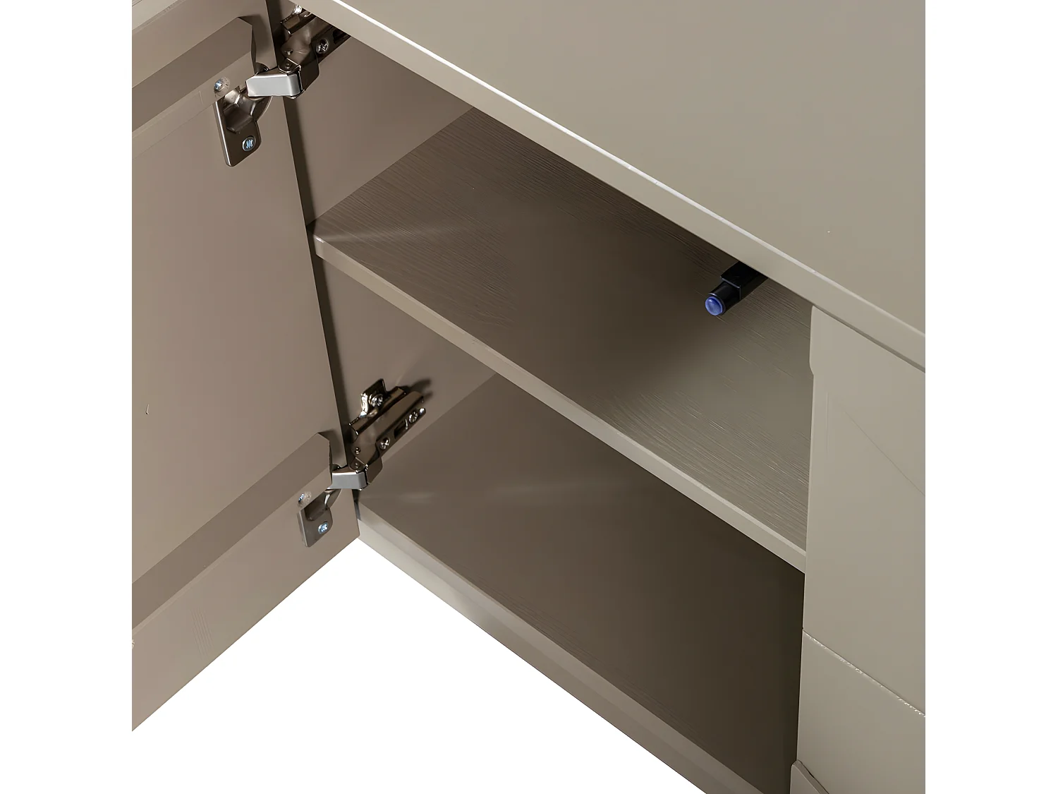 Teo - Meuble TV 5 portes en bois L180cm - Marron