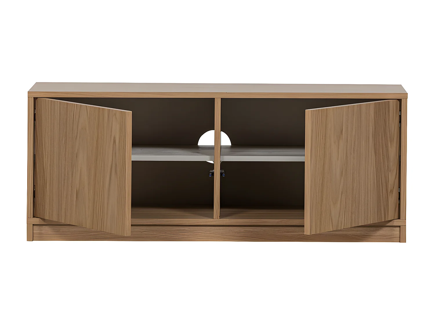 Modulair - Meuble TV 2 portes en bois L110cm - Bois clair