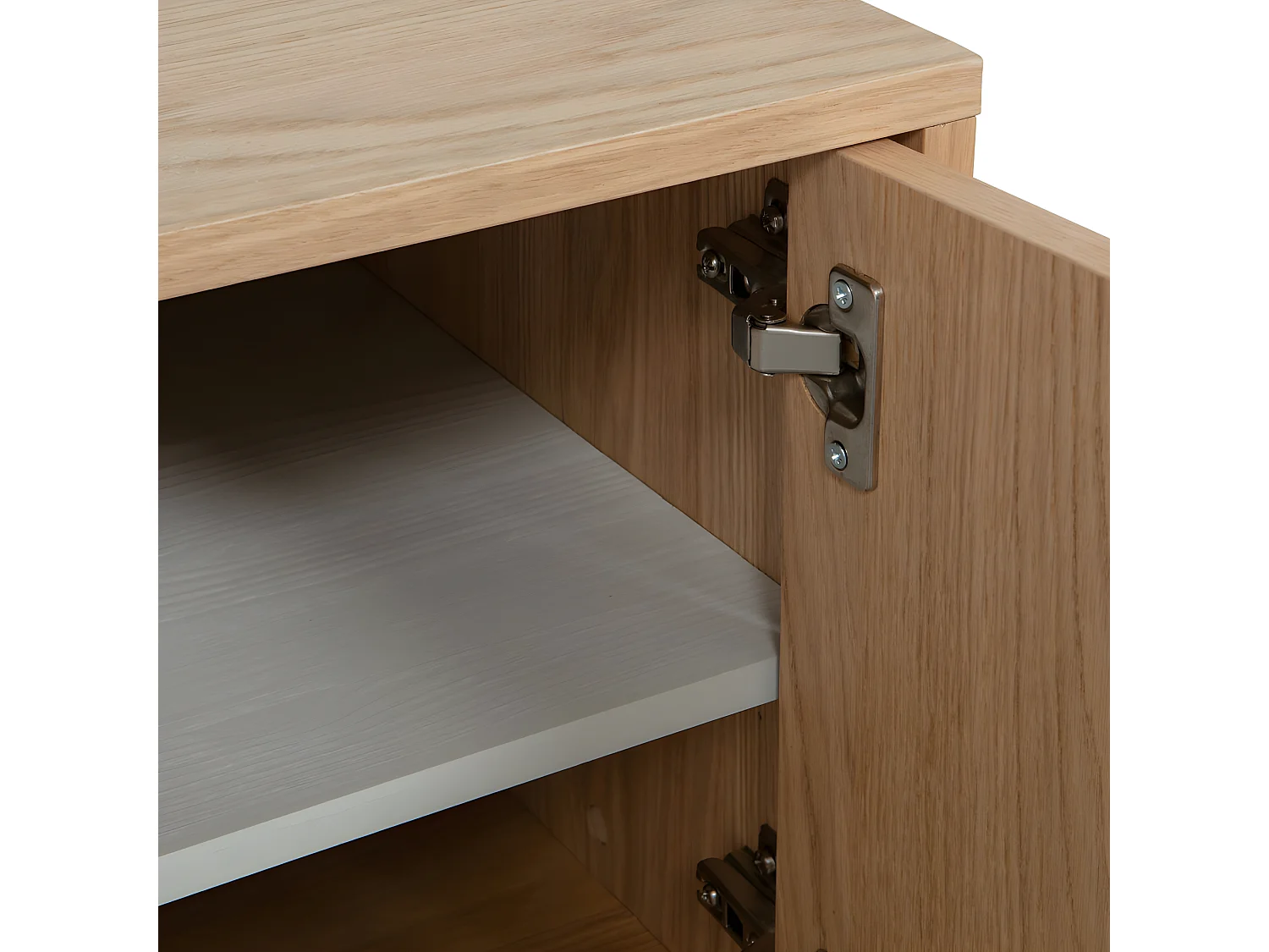 Modulair - Meuble TV 2 portes en bois L110cm - Bois clair