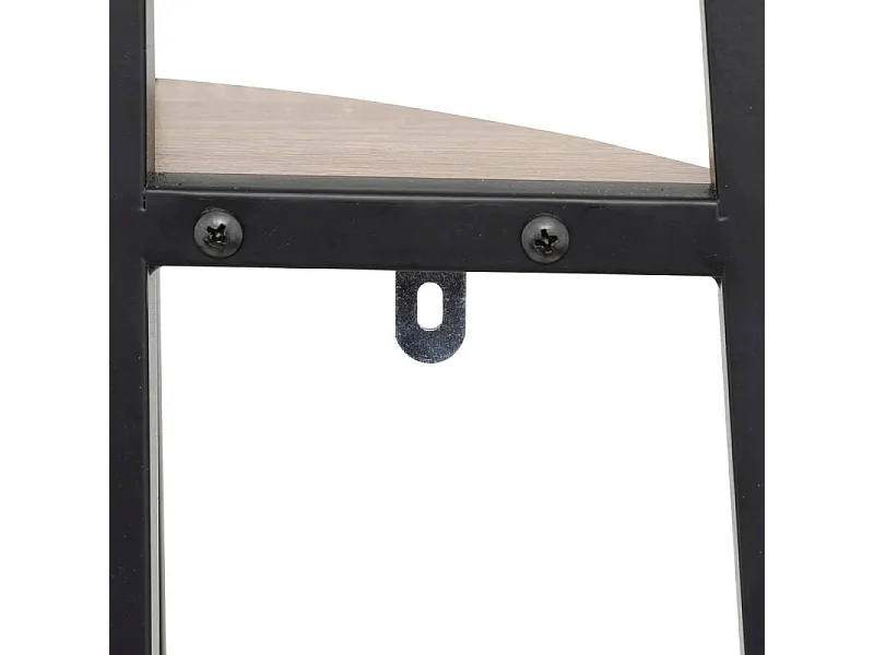 Estantería Esquinera Aliaj 5 Estantes Metal Negro y Roble 180x35x35 cm