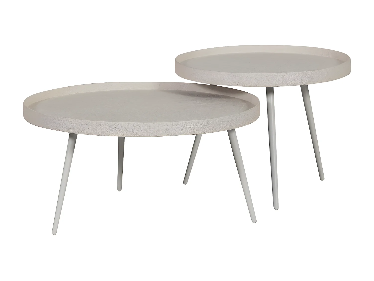 Bounds - Table basse ronde en métal ø76cm - Beige