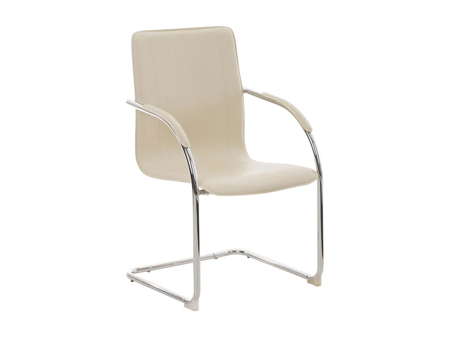 Lot de 3  chaises oscillantes - Similicuir & Nature - Crème - Melina