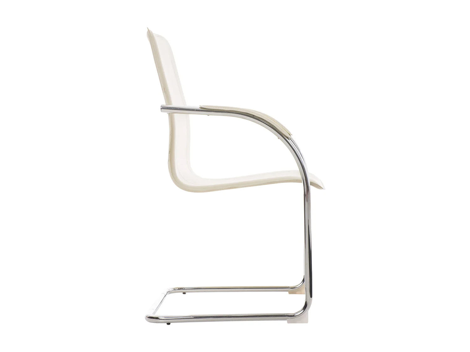 Lot de 3  chaises oscillantes - Similicuir & Nature - Crème - Melina