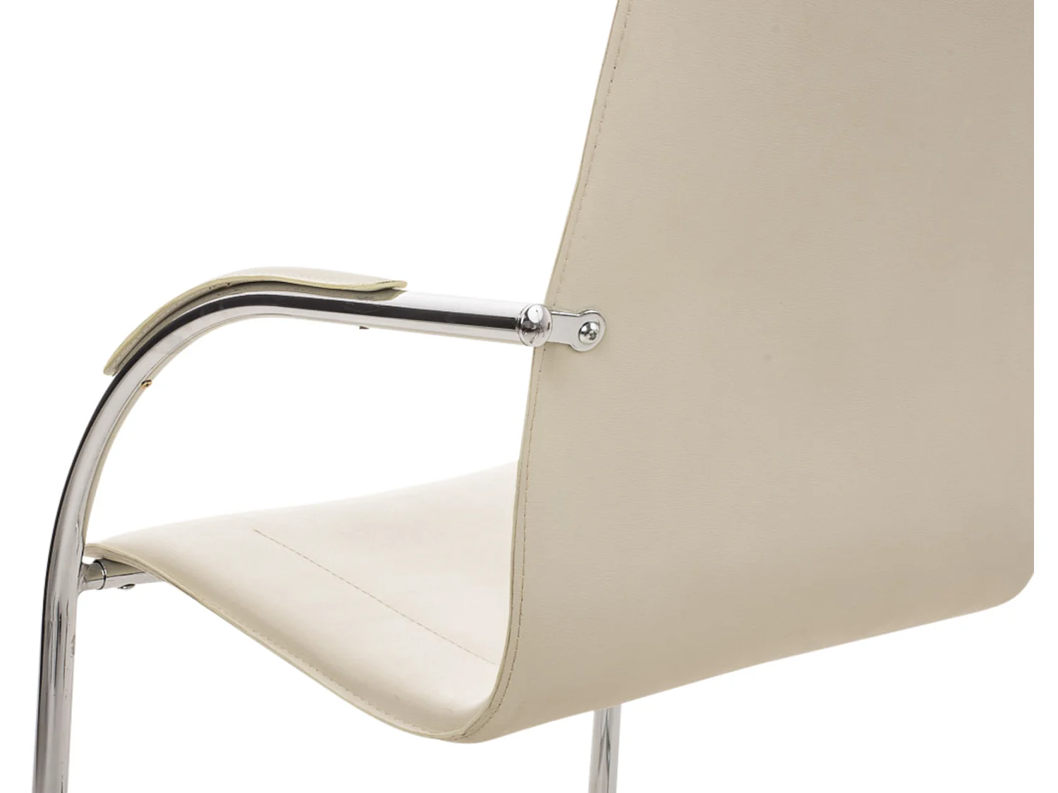 Lot de 3  chaises oscillantes - Similicuir & Nature - Crème - Melina