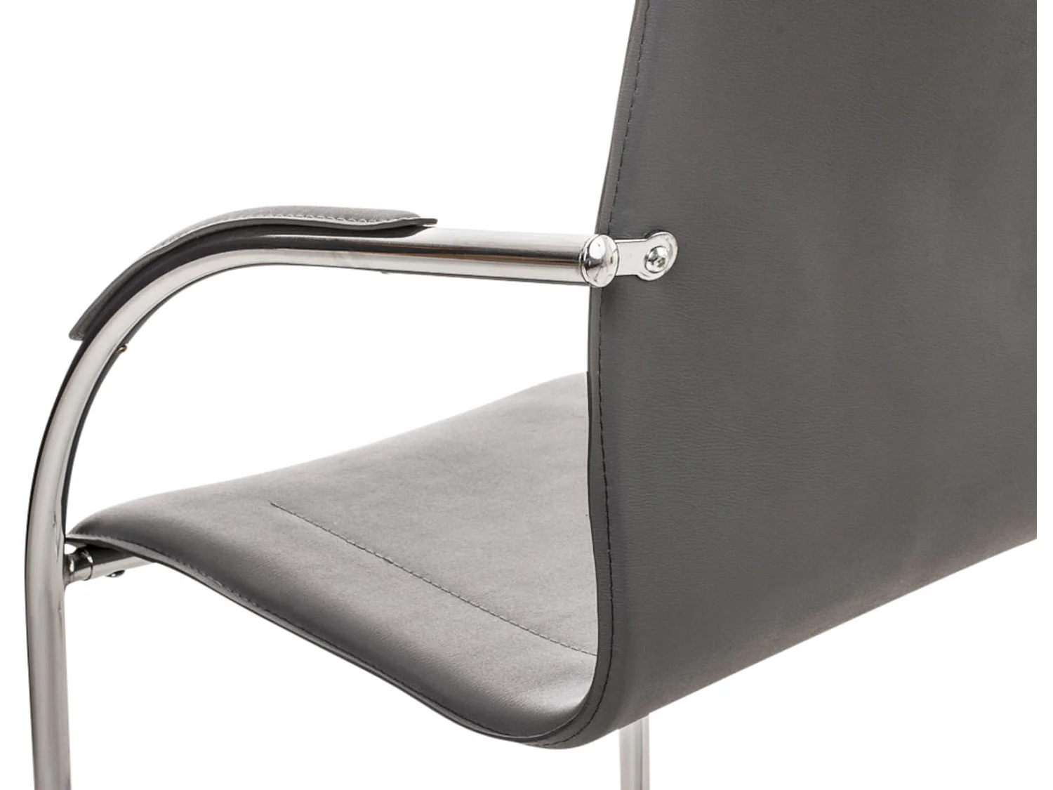 Lot de 3  chaises oscillantes - Similicuir & Nature - Gris - Melina