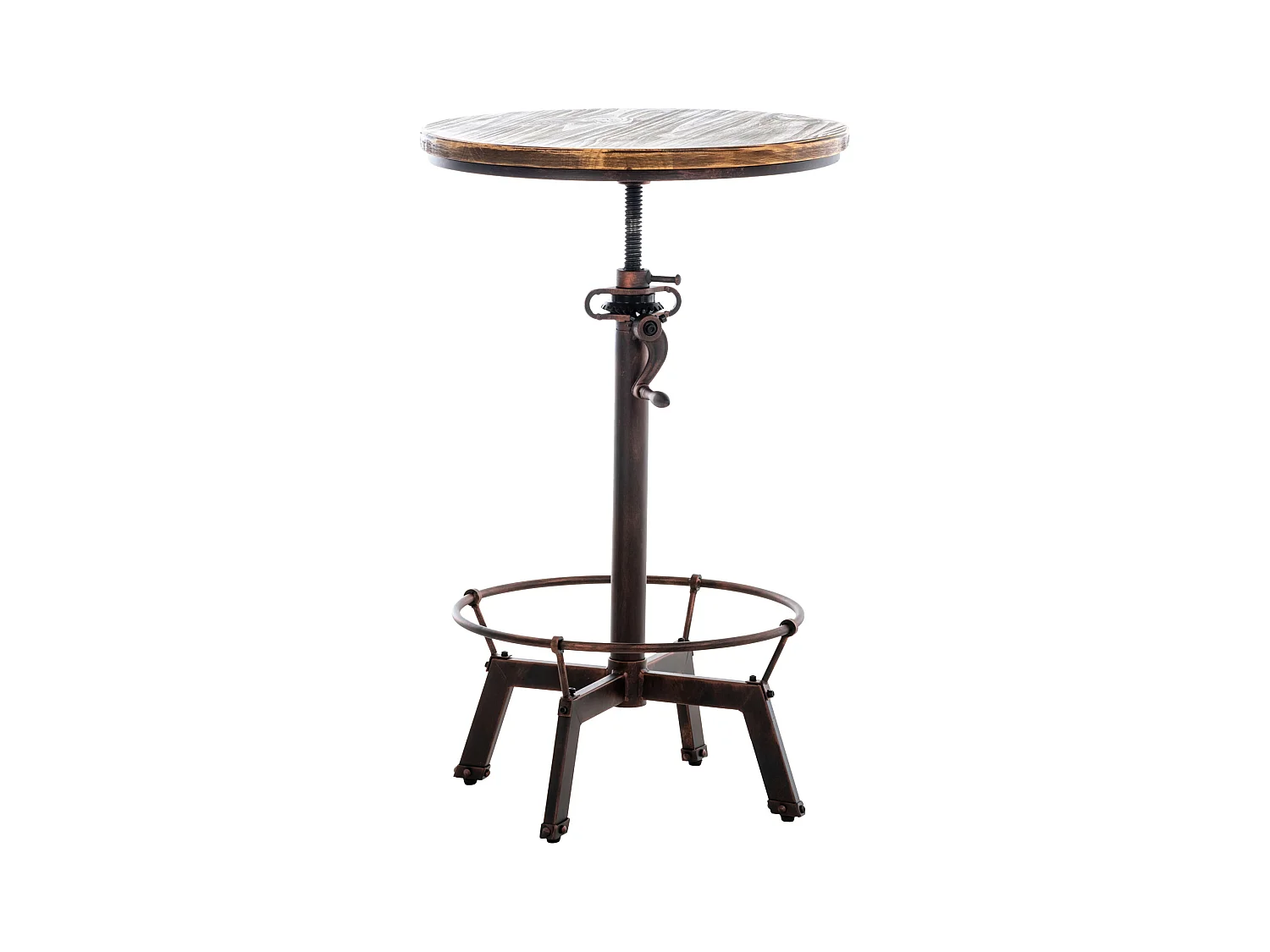 Table haute de bar - rond - Bois - Bronze - Malita