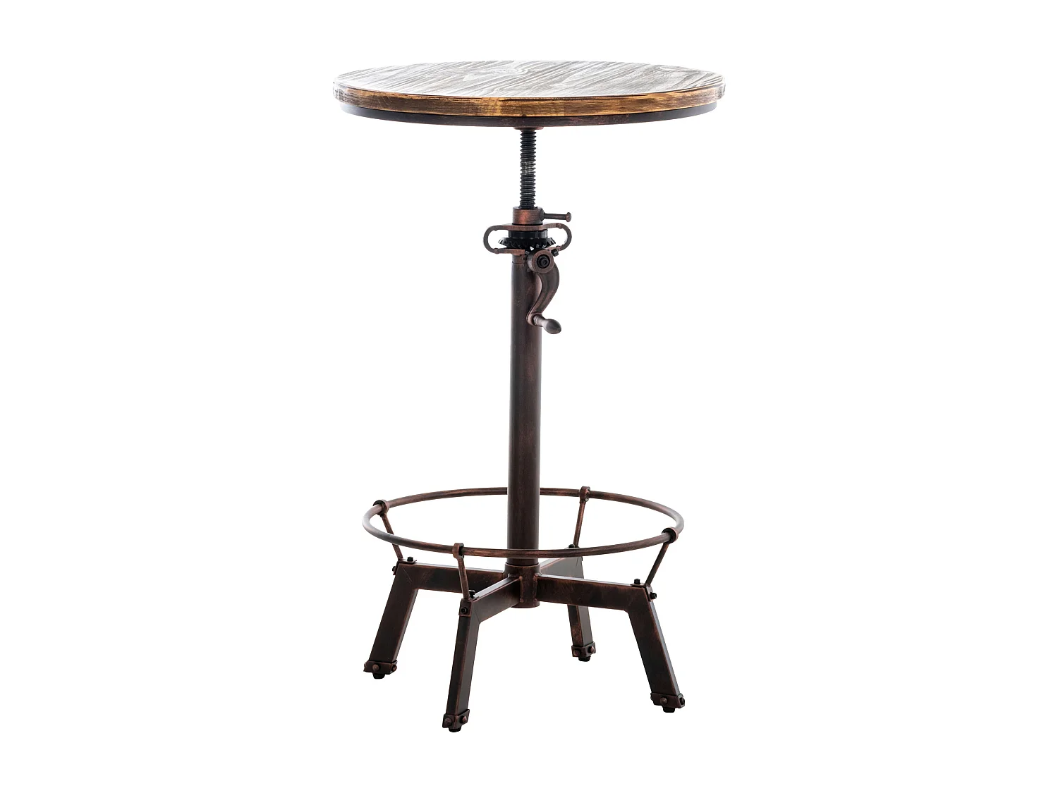 Table haute de bar - rond - Bois - Bronze - Malita