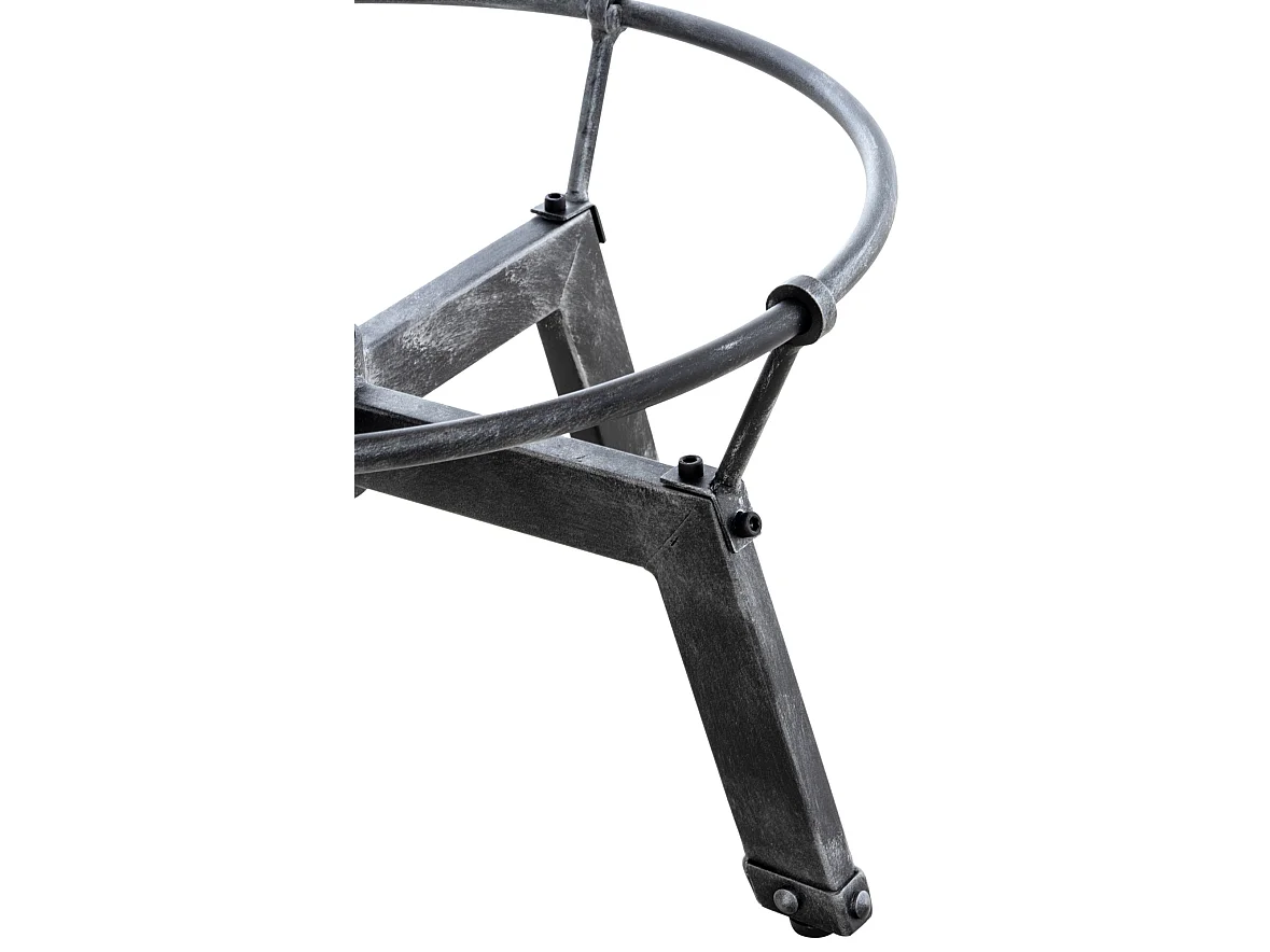 Table haute de bar - rond - Bois - Argent antique - Malita