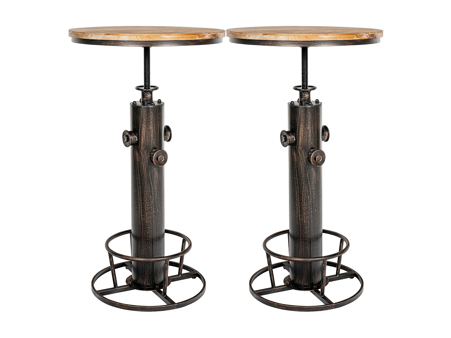 Lot de 2  Table haute - rond Ø 54 cm - Métal - Bronze - Ruhr