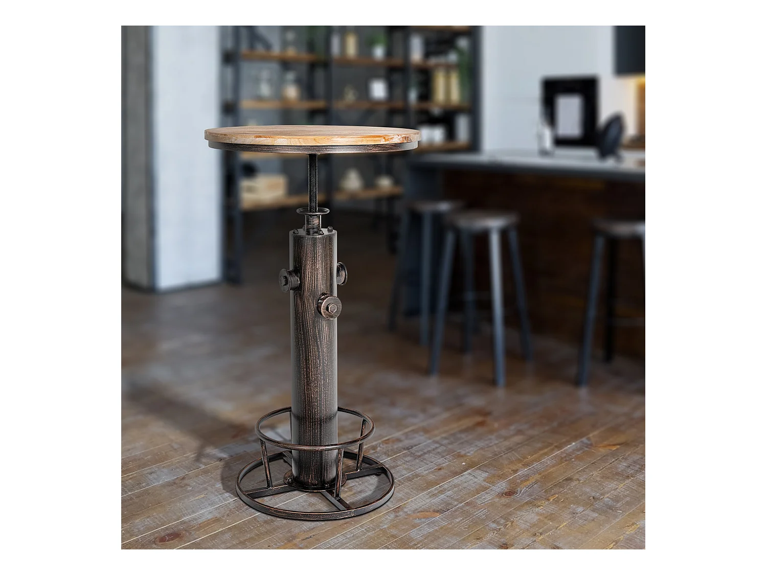 Lot de 2  Table haute - rond Ø 54 cm - Métal - Bronze - Ruhr