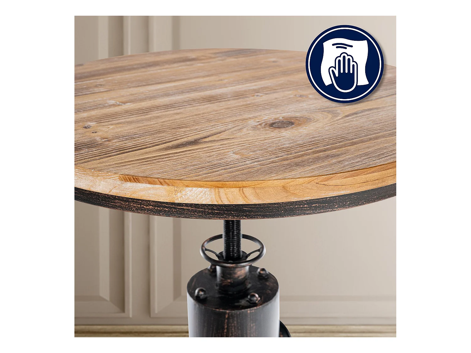 Lot de 2  Table haute - rond Ø 54 cm - Métal - Bronze - Ruhr