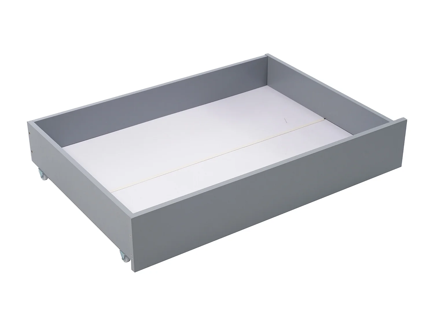 Lit enfant en bois massif 90x200 avec 2 tiroirs et barreaux, lit simple moderne en bois, gris