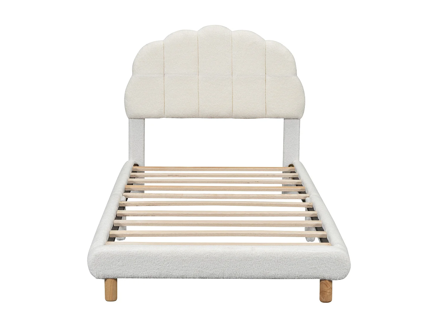 90*200 cm Tête de lit pour enfants, en peluche, mignonne, blanche
