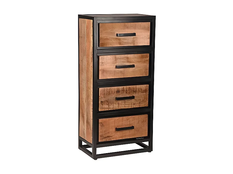 Ladekast Tampa - Rough - Mangohout - 50x30x105 cm