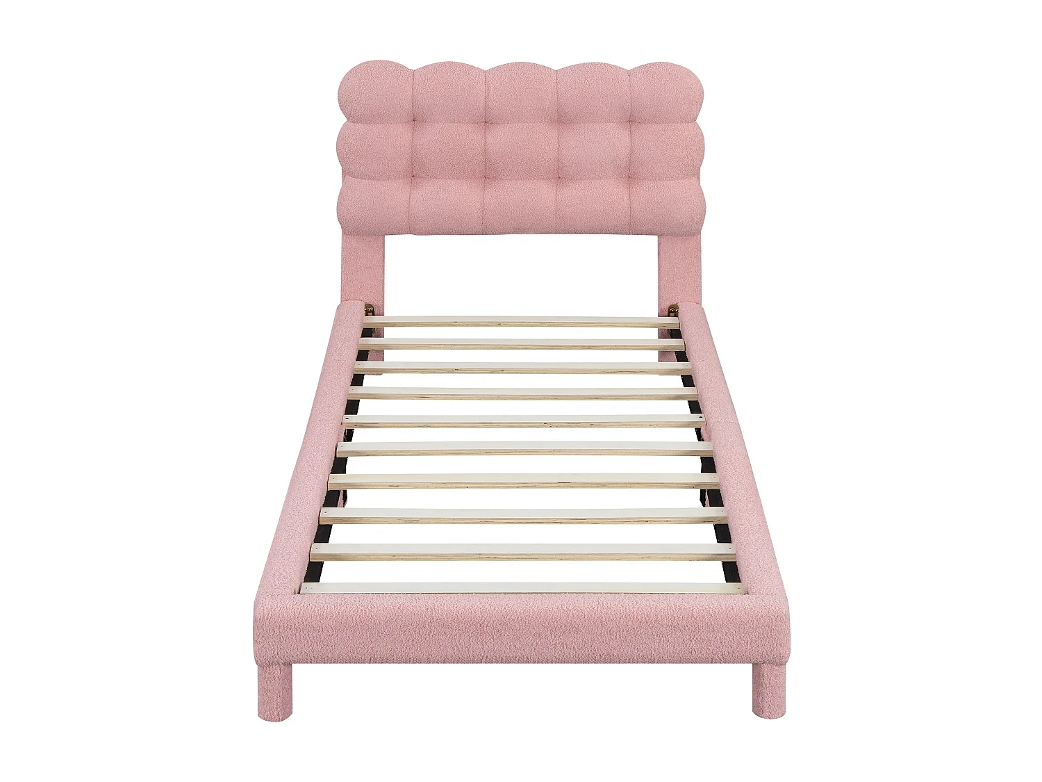 90*200 cm Lit capitonné, tête de lit confort, finition rose, style minimaliste, rose