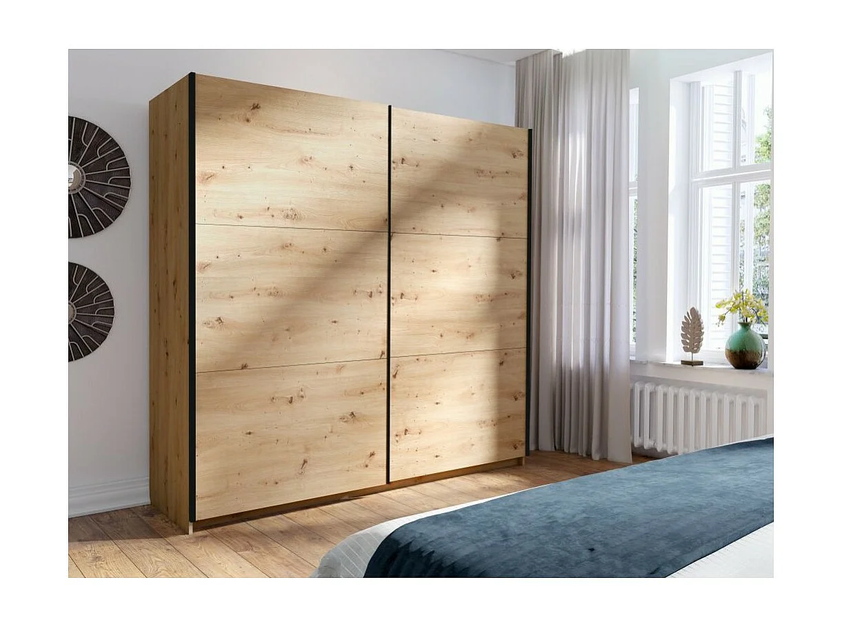 Kledingkast met 2 schuifdeuren 200 cm - eiken - Collectie ARSALA
