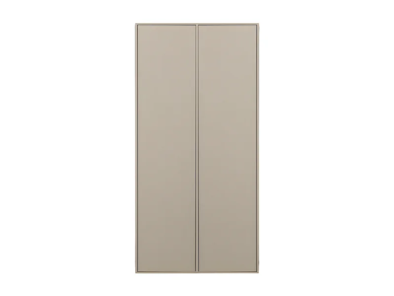 Daily - Armoire 2 portes, 2 tiroirs en bois H200cm - Beige