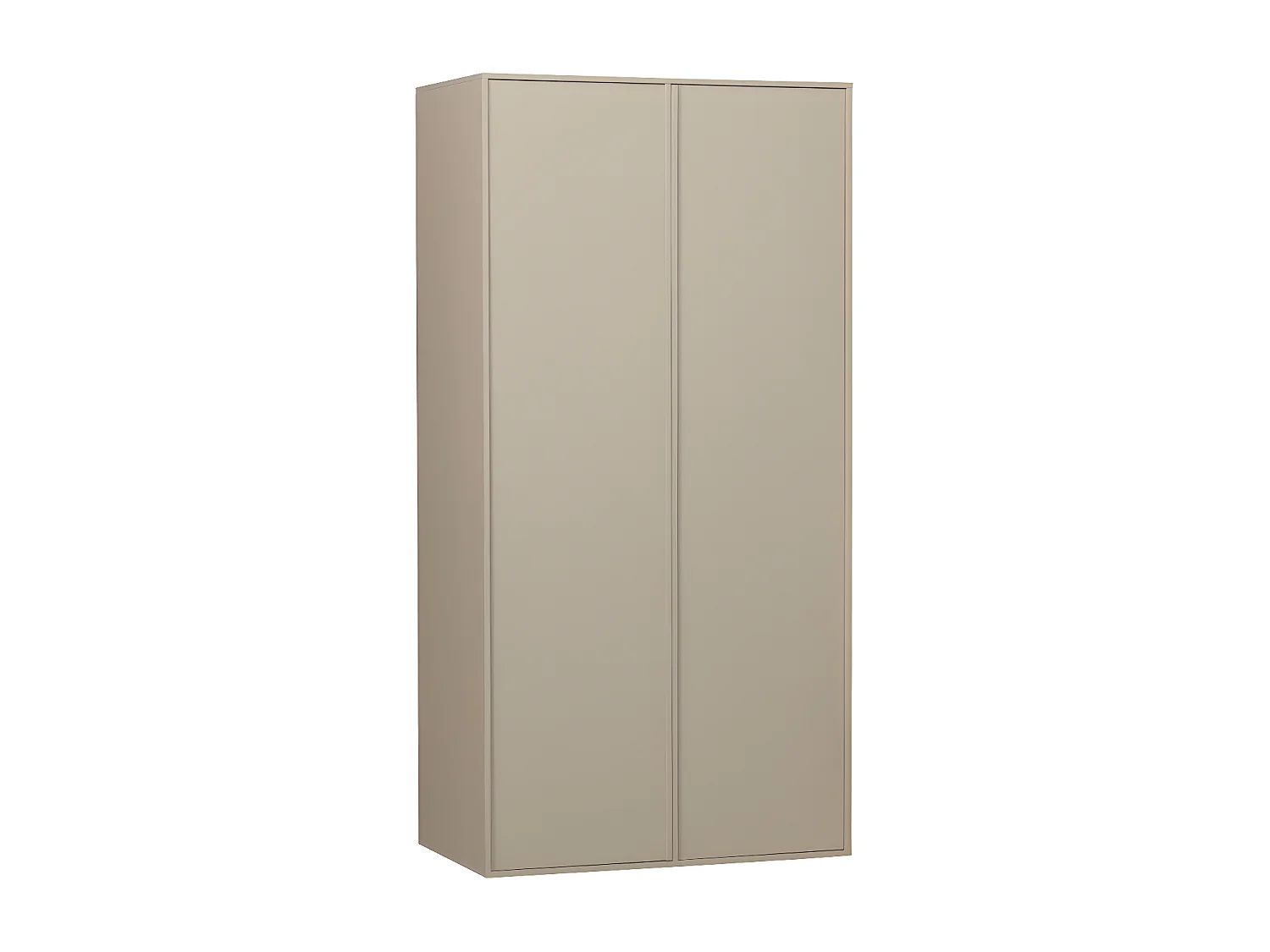 Daily - Armoire 2 portes, 2 tiroirs en bois H200cm - Beige