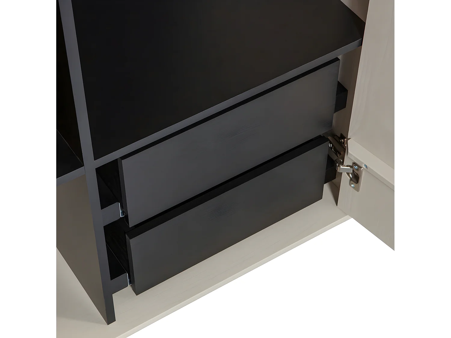 Daily - Armoire 2 portes, 2 tiroirs en bois H200cm - Beige