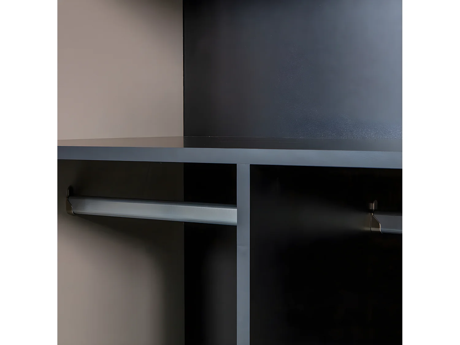 Daily - Armoire 2 portes, 2 tiroirs en bois H200cm - Beige