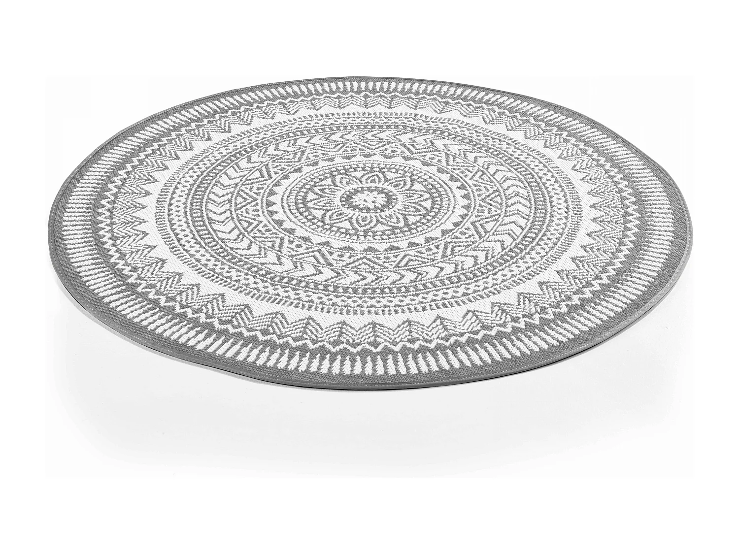 Ronde grijze polypropyleen tapijt 120cm