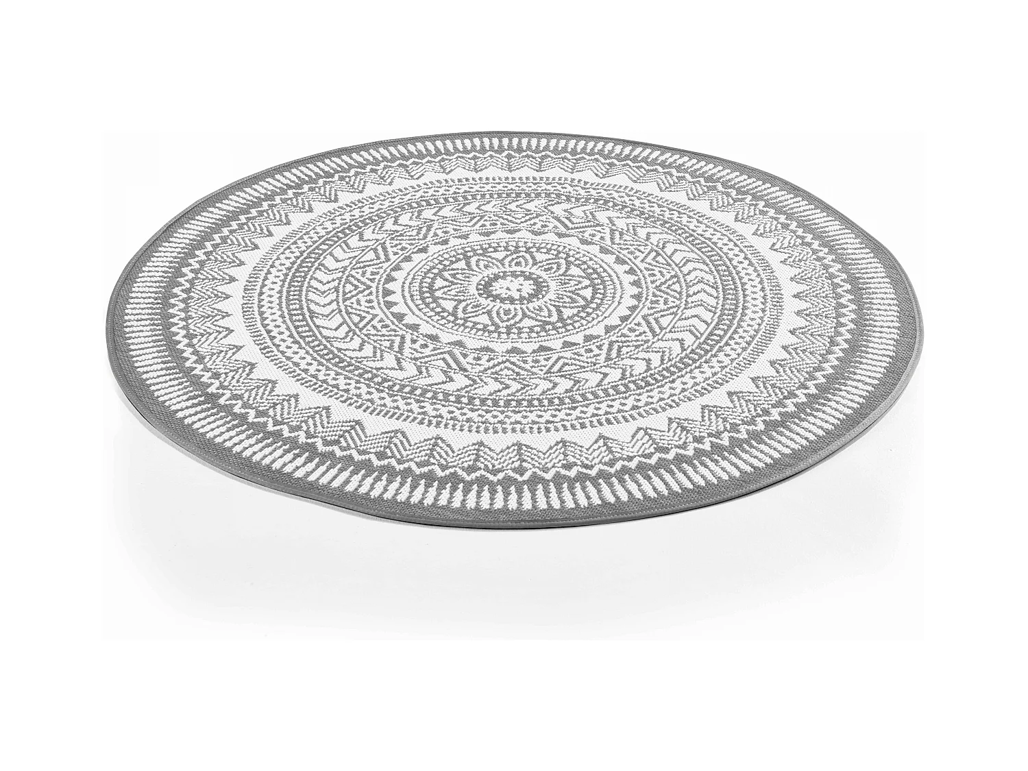 Tapis rond polypropylène gris 120cm