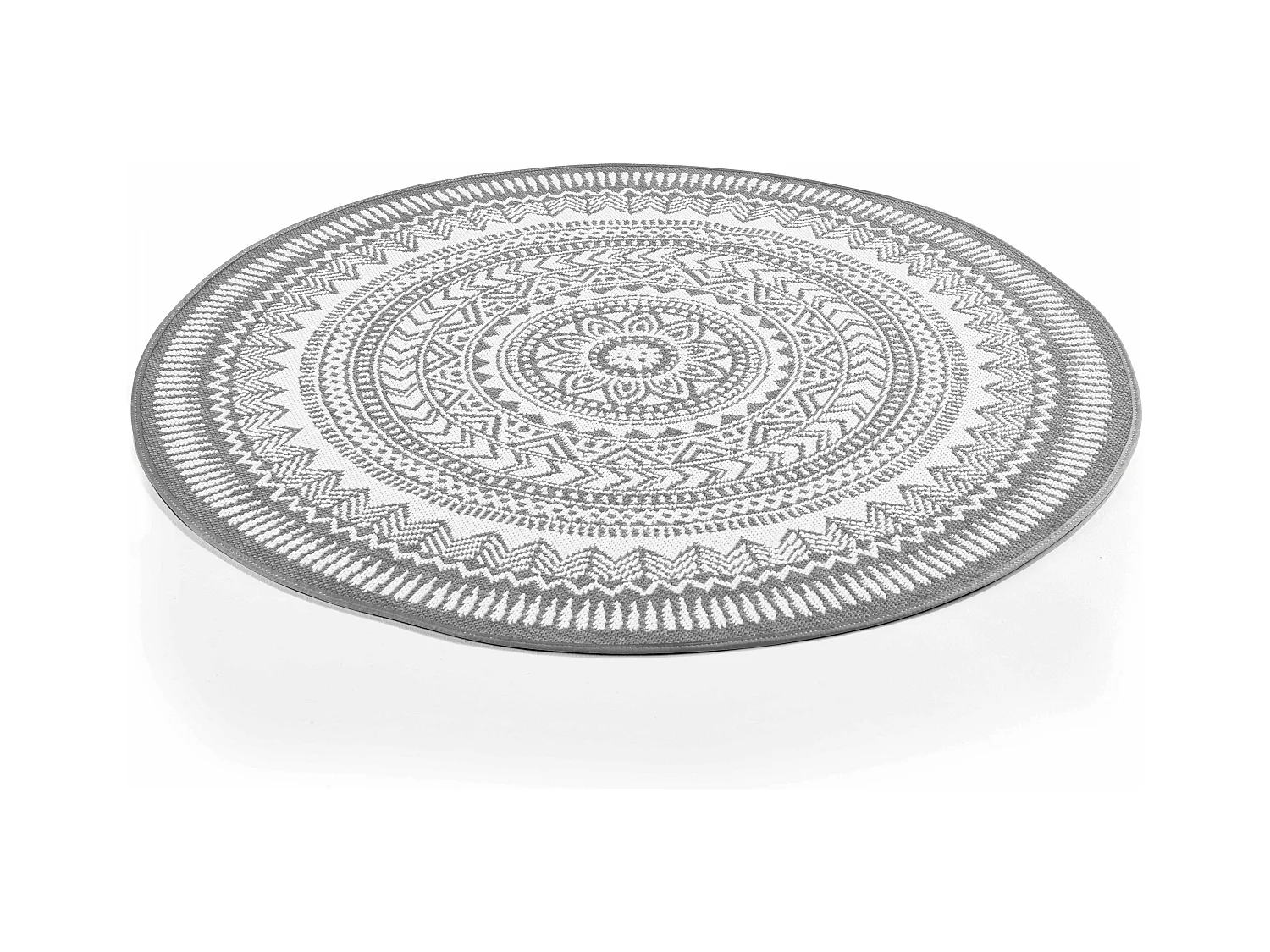 Tapis rond polypropylène gris 160cm