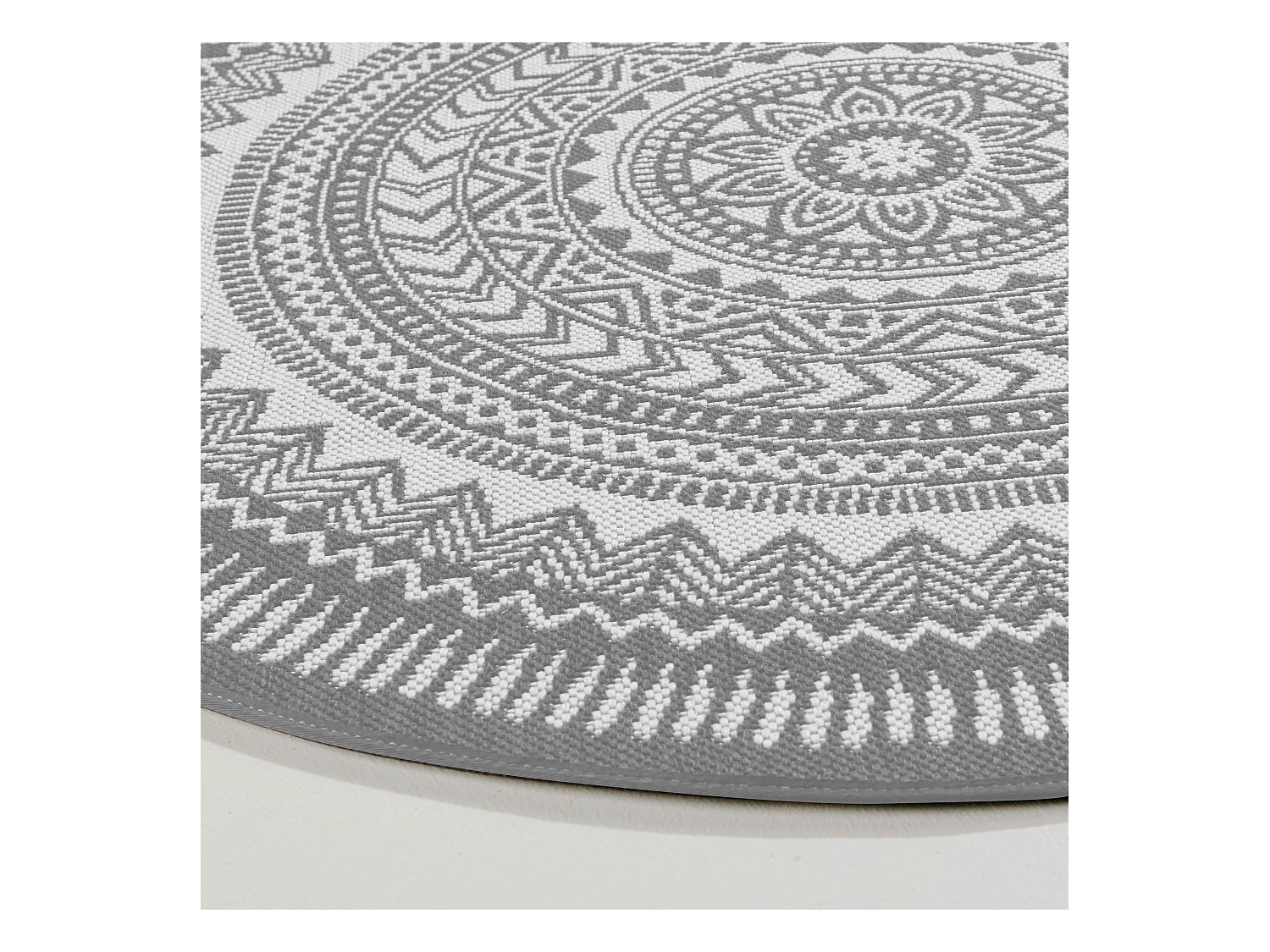 Tapis rond polypropylène gris 160cm