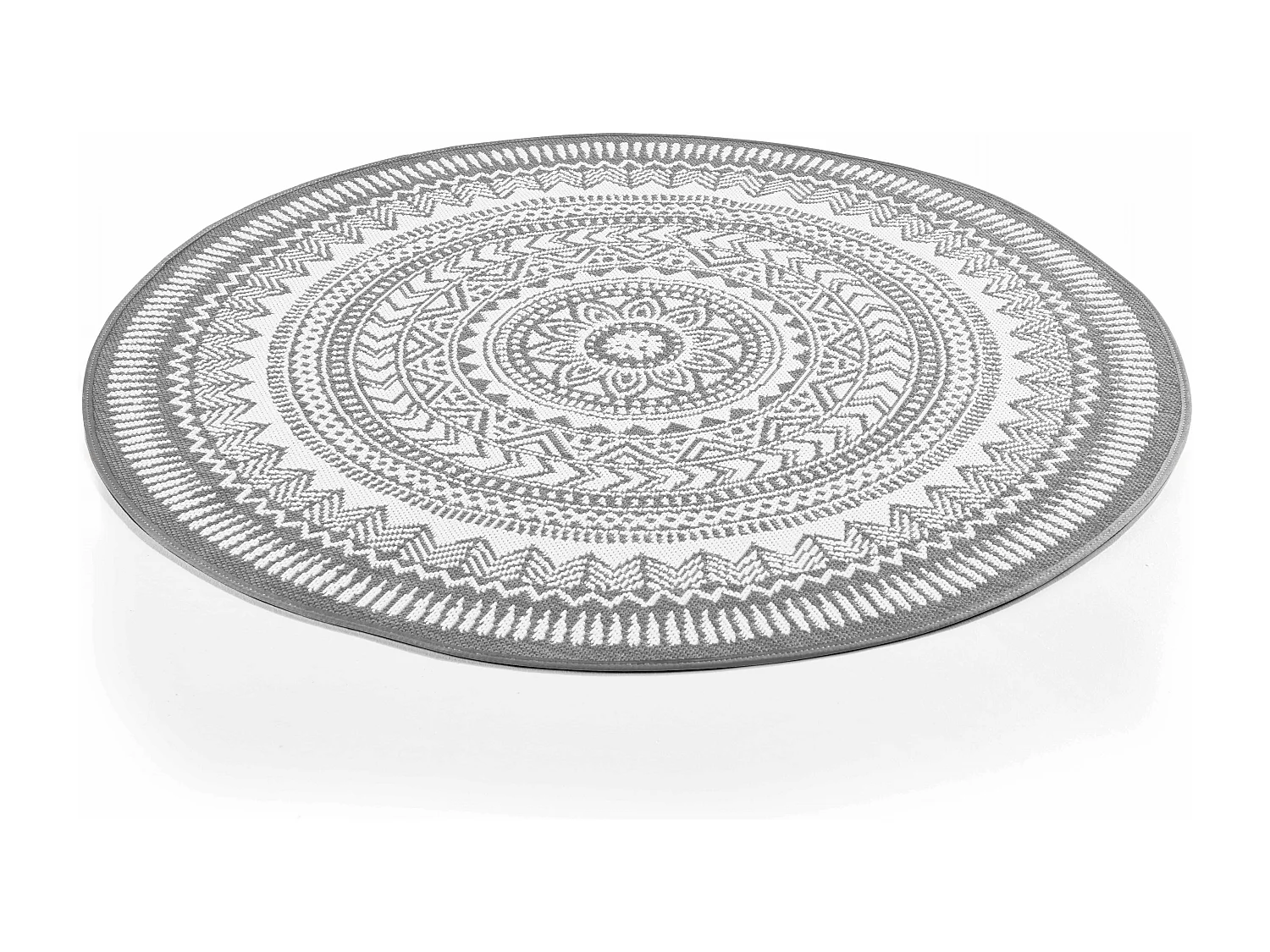 Tapis rond polypropylène gris 160cm