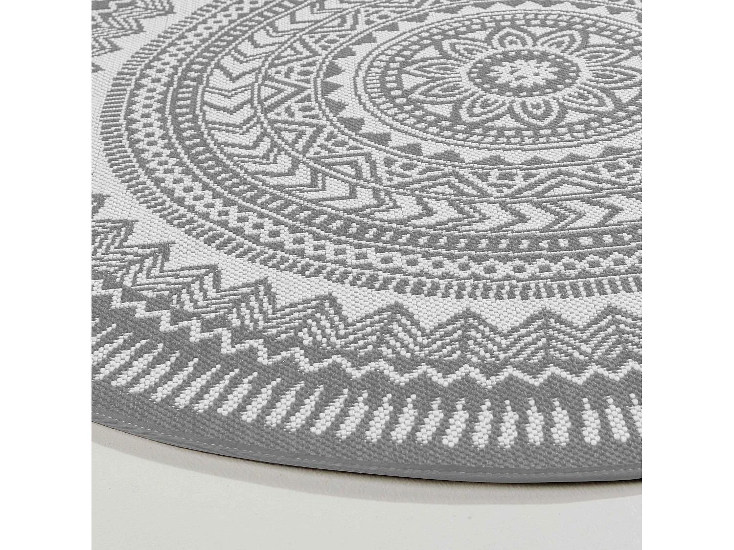 Tapis rond polypropylène gris 160cm